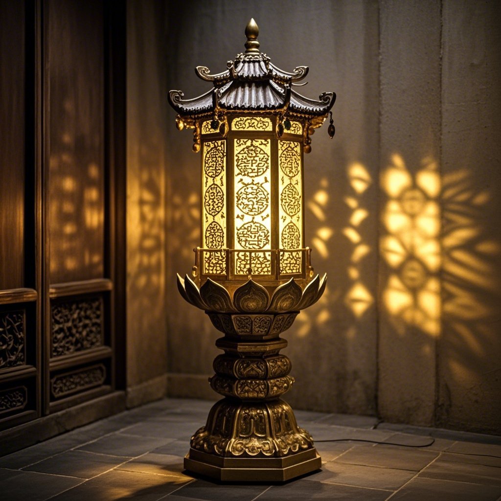 佛堂灯玄关复式楼禅意寺庙大堂别墅酒店藏式供佛大殿落地灯